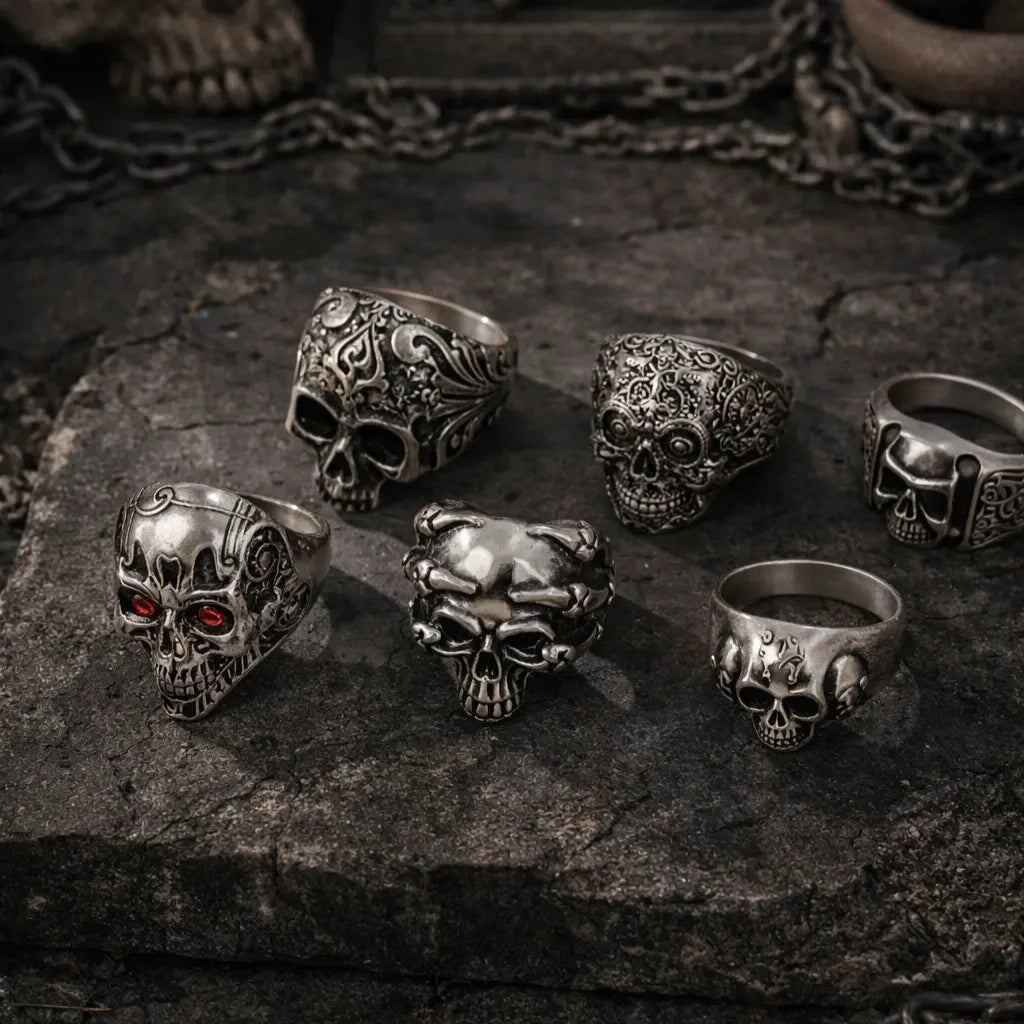 Men's Titanium Steel Skull Rings